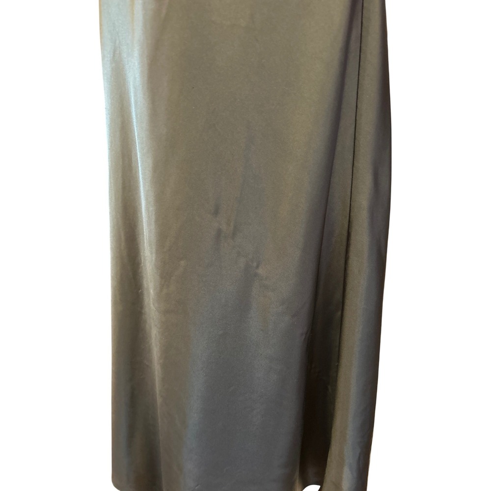 Vintage Cacique Satin Slip Dress Minimalist Goth Grunge Black Midi Lingerie S - Picture 2 of 5